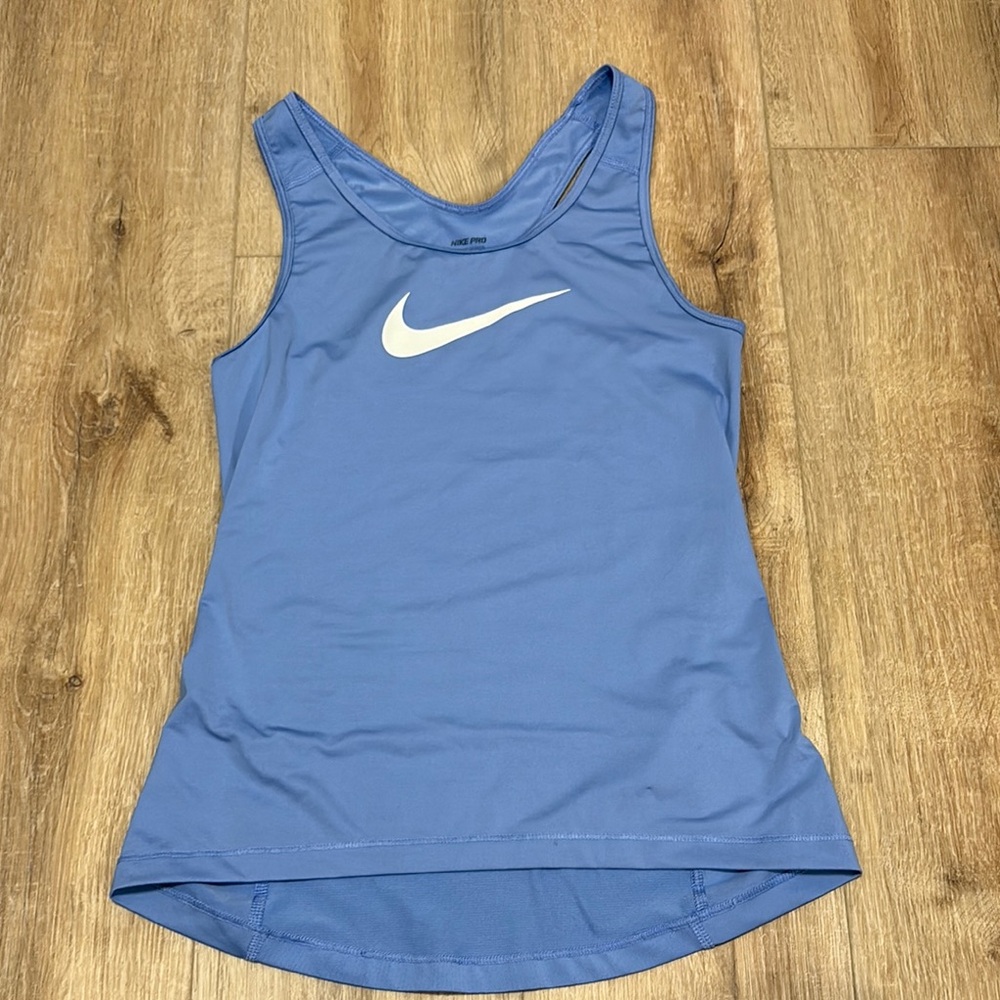 Nike Blue Fitted Sleeveless Tank Top
